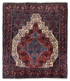 Persian Rug Hand Knotted Oriental Rug Semi-Antique Persian Vaulted Hamadan Rug 4' x 4'8