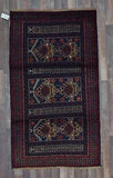 Persian Rug Hand Knotted Oriental Rug Semi-Antique Rug Persian Baluch 3'7X6'5