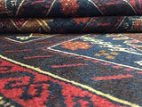 Persian Rug Hand Knotted Oriental Rug Semi-Antique Rug Persian Baluch 3'7X6'5