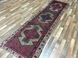 Persian Rug Hand Knotted Oriental Rug Semi-Antique Vaulted Estate Persian Hamadan Runner Rug 2'9 x 10'8