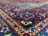 Persian Rug Hand Knotted Oriental Rug Semi-Antique Vaulted Persian Kashan Oriental Rug 9'7x13'1