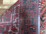 Persian Rug Hand Knotted Oriental Rug Semi-Antique Very Fine Persian Heriz Rug 8'2x11'4