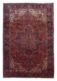 Persian Rug Hand Knotted Oriental Rug Semi-Antique Very Fine Persian Heriz Rug 8'2x11'4