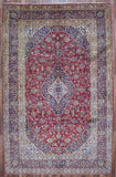 Persian Rug Hand Knotted Oriental Rug Semi-Antique Very Fine Persian Kashan Rug 8'9 x 13'8
