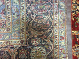 Persian Rug Hand Knotted Oriental Rug Semi-Antique Very Fine Persian Kashan Rug 8'9 x 13'8