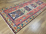 Persian Rug Hand Knotted Oriental Rug Unique Semi-Antique Persian Hamadan Runner 4'2 x 10'5