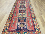 Persian Rug Hand Knotted Oriental Rug Unique Semi-Antique Persian Hamadan Runner 4'2 x 10'5