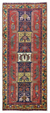 Persian Rug Hand Knotted Oriental Rug Unique Semi-Antique Persian Hamadan Runner 4'2 x 10'5
