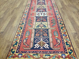 Persian Rug Hand Knotted Oriental Rug Unique Semi-Antique Persian Hamadan Runner 4'2 x 10'5