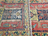 Persian Rug Hand Knotted Oriental Rug Unique Semi-Antique Persian Hamadan Runner 4'2 x 10'5