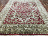 Persian Rug Hand Knotted Oriental Rug Very Fine Gilded Imperial Tabriz Rug with Silk 8'x9'8