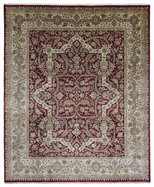 Persian Rug Hand Knotted Oriental Rug Very Fine Gilded Imperial Tabriz Rug with Silk 8'x9'8