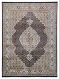 Persian Rug Hand Knotted Oriental Rug Very Fine Mahi Silk Tabriz Rug 9'x12'