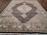 Persian Rug Hand Knotted Oriental Rug Very Fine Mahi Silk Tabriz Rug 9'x12'