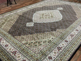 Persian Rug Hand Knotted Oriental Rug Very FIne Persian Silk Mahi Tabriz Area Rug 10'x14'