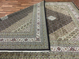 Persian Rug Hand Knotted Oriental Rug Very FIne Persian Silk Mahi Tabriz Area Rug 10'x14'
