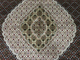 Persian Rug Hand Knotted Oriental Rug Very FIne Persian Silk Mahi Tabriz Area Rug 10'x14'