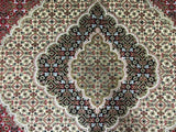 Persian Rug Hand Knotted Oriental Rug Very Fine Persian Silk Mahi Tabriz Rug 9'x12'1