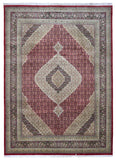 Persian Rug Hand Knotted Oriental Rug Very Fine Persian Silk Mahi Tabriz Rug 9'x12'1
