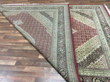Persian Rug Hand Knotted Oriental Rug Very Fine Persian Silk Mahi Tabriz Rug 9'x12'1