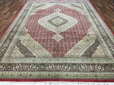 Persian Rug Hand Knotted Oriental Rug Very Fine Persian Silk Mahi Tabriz Rug 9'x12'1