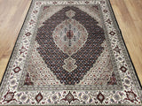 Persian Rug Hand Knotted Oriental Rug Very Fine Persian Silk Tabriz Area Rug 4'10x6'8