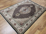 Persian Rug Hand Knotted Oriental Rug Very Fine Persian Silk Tabriz Area Rug 4'10x6'8