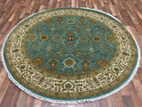 Persian Rug Hand Knotted Oriental Rug Very Fine Persian Silk Tabriz Round Rug 7'2x7'2