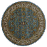 Persian Rug Hand Knotted Oriental Rug Very Fine Persian Silk Tabriz Round Rug 7'2x7'2