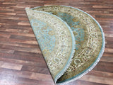 Persian Rug Hand Knotted Oriental Rug Very Fine Persian Silk Tabriz Round Rug 7'2x7'2