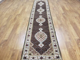 Persian Rug Hand Knotted Oriental Rug Very Fine Persian Silk Tabriz Runner Rug 2'8x11'10