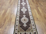 Persian Rug Hand Knotted Oriental Rug Very Fine Persian Silk Tabriz Runner Rug 2'8x11'10