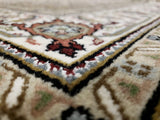 Persian Rug Hand Knotted Oriental Rug Very Fine Persian Silk Tabriz Square Area Rug 6'5x6'6