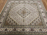 Persian Rug Hand Knotted Oriental Rug Very Fine Persian Silk Tabriz Square Area Rug 6'5x6'6