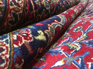Persian Rug Hand Knotted Oriental Rug Very Fine Semi-Antique Kashan Persian Rug 9'9 x 13'