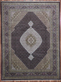 Persian Rug Hand Knotted Oriental Rug Very Fine Silk Mahi Tabriz Area Rug 9'x12'
