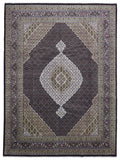 Persian Rug Hand Knotted Oriental Rug Very Fine Silk Mahi Tabriz Area Rug 9'x12'