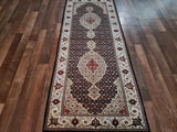 Persian Rug Hand Knotted Oriental Rug Very Fine Silk Tabriz Runner Rug 2'6 x 6'7