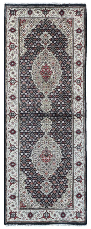 Persian Rug Hand Knotted Oriental Rug Very Fine Silk Tabriz Runner Rug 2'6 x 6'7
