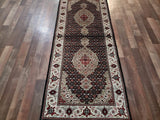 Persian Rug Hand Knotted Oriental Rug Very Fine Silk Tabriz Runner Rug 2'6 x 6'7