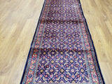Persian Rug Hand Knotted Oriental Rug Very Fine Unique Persian Silk Hamadan 3'9x10'4 Runner Rug