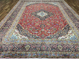 Persian Rug Hand Knotted Oriental Rug Very Fine Vaulted Estate Kashan Rug 10'x13'3