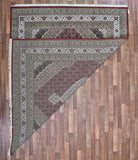 Persian Rug Hand Knotted Oriental Rug Very Fine White Silk Mahi Tabriz Area Rug 8'1x10'2