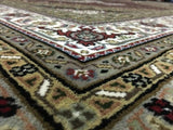 Persian Rug Hand Knotted Oriental Rug Very Fine White Silk Mahi Tabriz Area Rug 8'1x10'2
