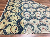 Turkey Hand Knotted Oriental Rug 9'x12' Modern Turkish Oushak Oriental Area Rug