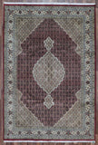 Uzbekistan Rug Hand Knotted Oriental Rug 6'6x9'8 Fine Silk Mahi Tabriz Area Rug
