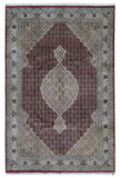 Uzbekistan Rug Hand Knotted Oriental Rug 6'6x9'8 Fine Silk Mahi Tabriz Area Rug