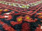 Uzbekistan Rug Hand Knotted Oriental Rug Fine Bukhara Oriental Rug 3'3X6'2
