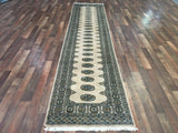 Uzbekistan Rug Hand Knotted Oriental Rug Fine Royal Bukhara Oriental Runner 2'10x10'
