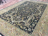 Uzbekistan Rug Hand Knotted Oriental Rug Large Very Fine Imperial Silk Tabriz Oriental Rug 9'x12'2